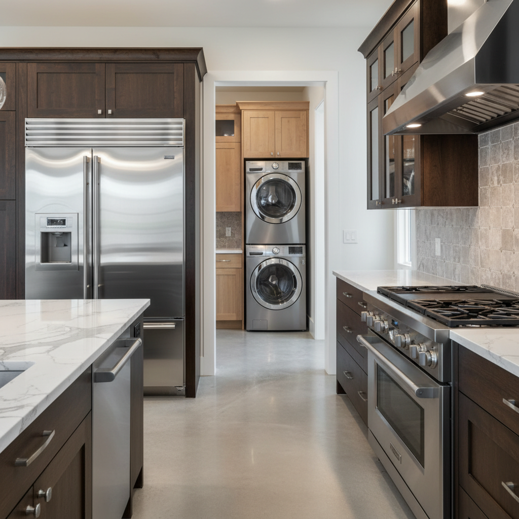 Premium household appliances in a luxury home environment